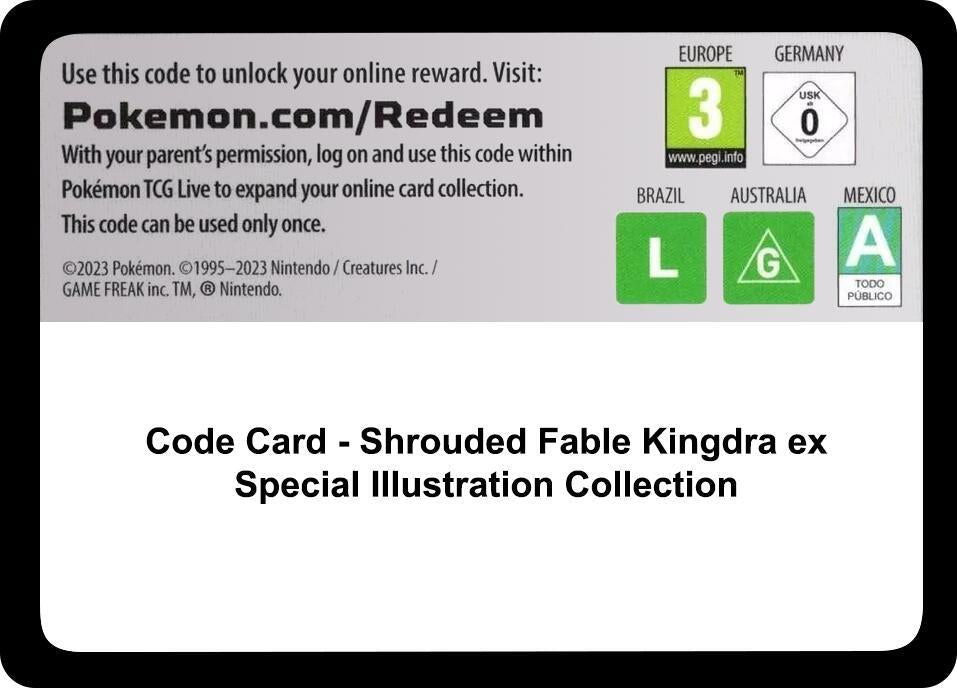 Code Card Shrouded Fable Kingdra ex Special Illustration Collection  (SV: Shrouded Fable)  | Good Games Adelaide SA