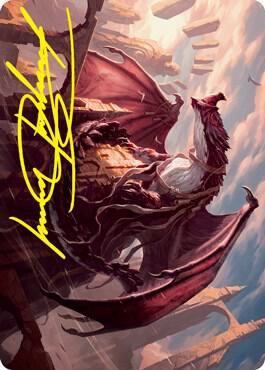 Velomachus Lorehold Art Card Gold Stamped Signature 61 (Art Series: Strixhaven)  | Good Games Adelaide SA