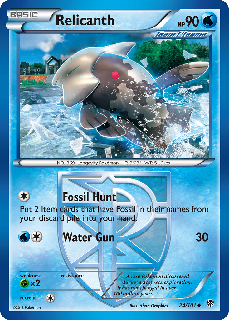 Relicanth (24/101) [Black & White: Plasma Blast] | Good Games Adelaide SA
