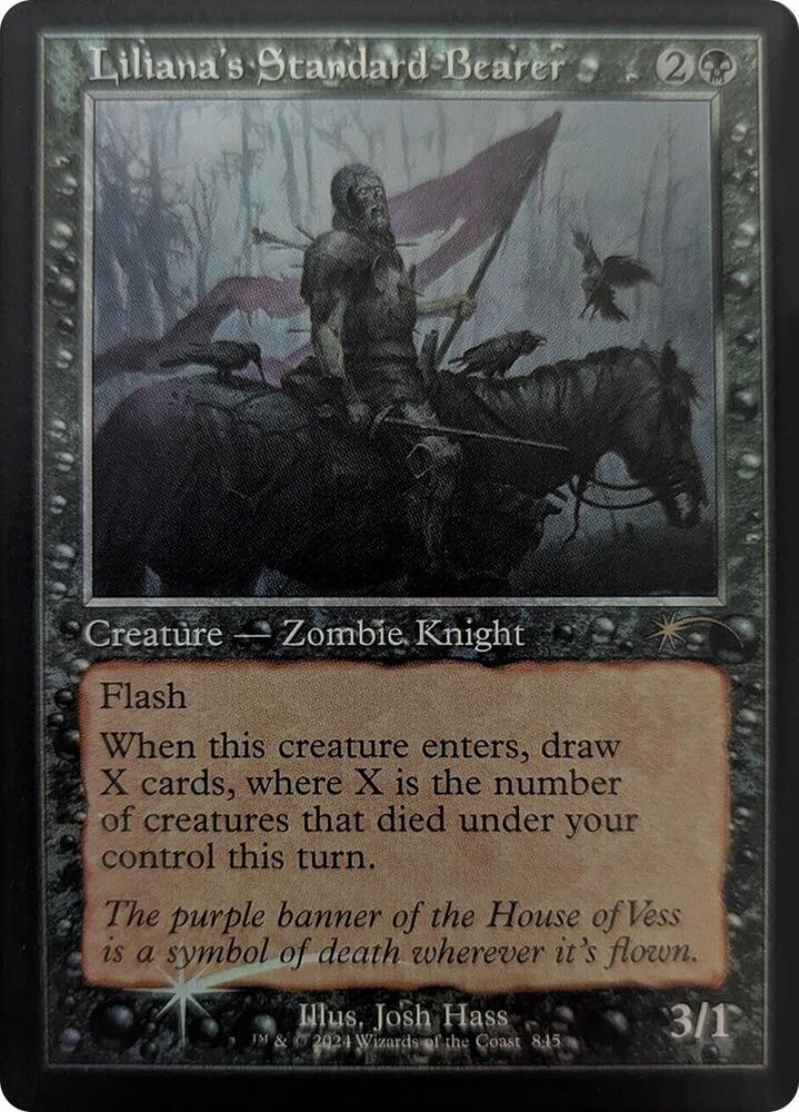 Lilianas Standard Bearer Retro Frame 845 (Secret Lair Drop Series)  - Foil | Good Games Adelaide SA