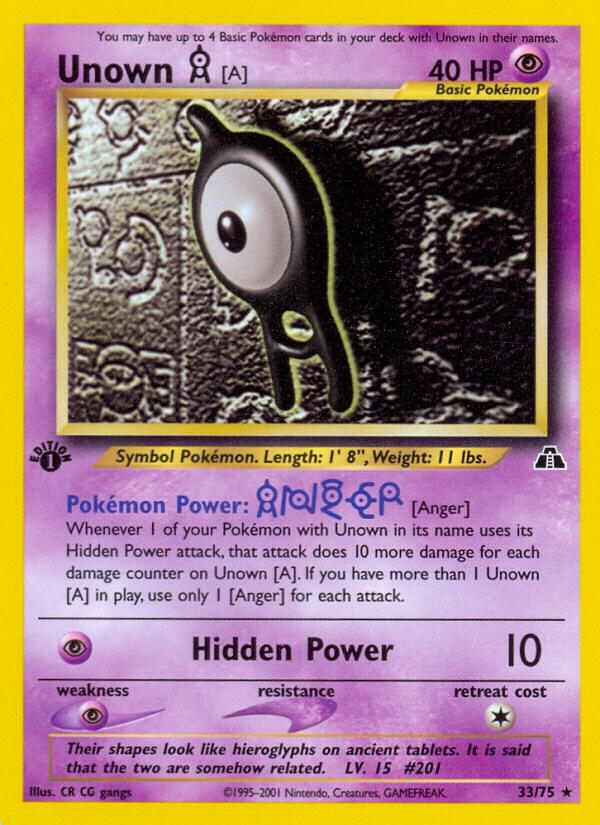 Unown A 33/75 (Neo Discovery)  - 1st Edition | Good Games Adelaide SA