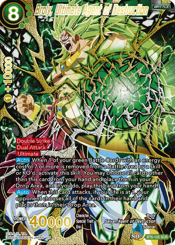 Broly, Ultimate Agent of Destruction (SCR) (BT6-125) [5th Anniversary Set] | Good Games Adelaide SA
