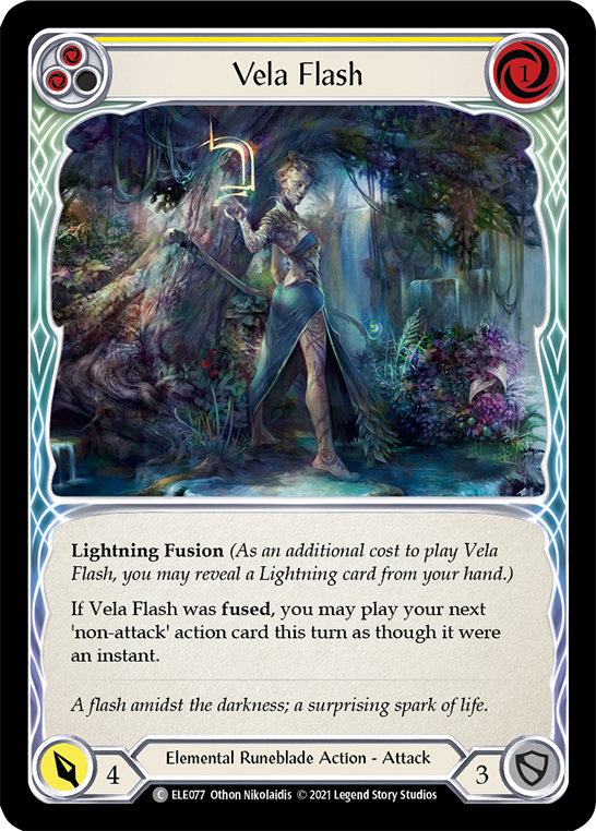 Vela Flash (Yellow) [ELE077] (Tales of Aria)  1st Edition Rainbow Foil | Good Games Adelaide SA
