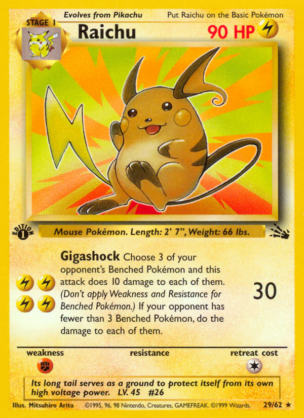 Raichu (29/62) [Fossil 1st Edition] | Good Games Adelaide SA