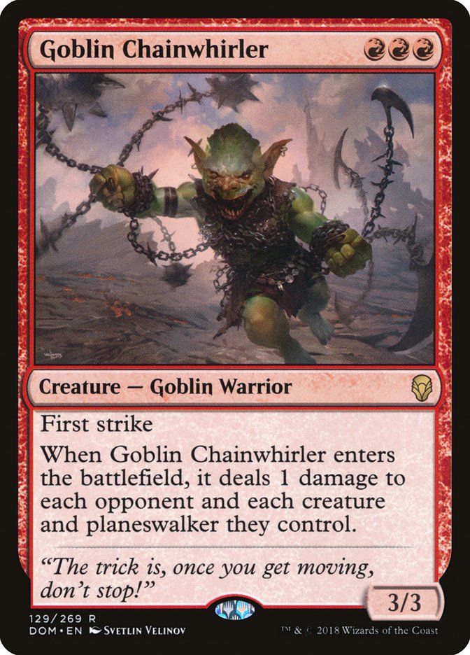 Goblin Chainwhirler 129 (Dominaria)  - Foil | Good Games Adelaide SA