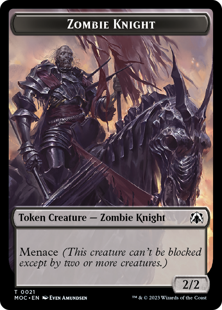 Zombie Knight // Human (6) Double-Sided Token [March of the Machine Commander Tokens] | Good Games Adelaide SA