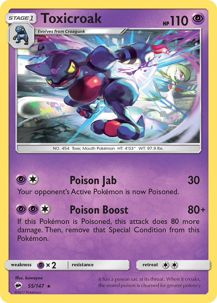 Toxicroak (55/147) [Sun & Moon: Burning Shadows] | Good Games Adelaide SA