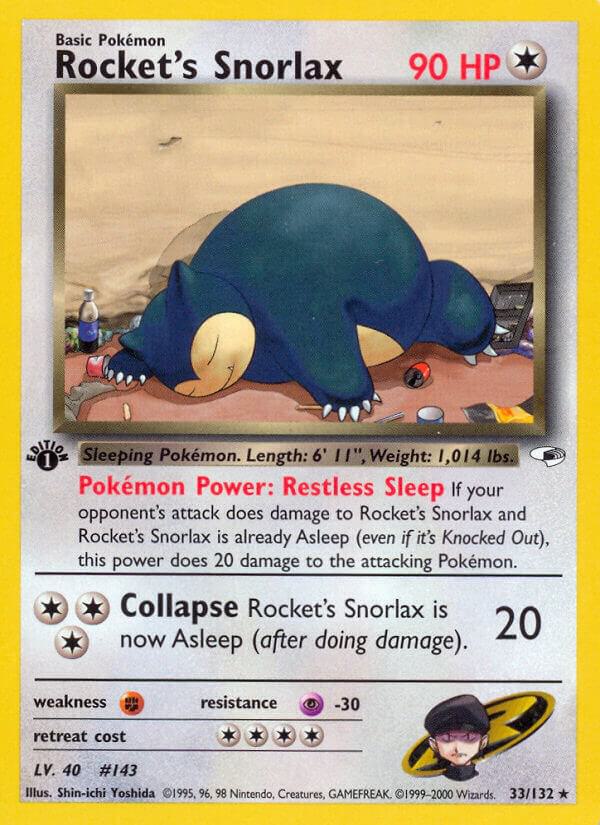 Rocket's Snorlax 033/132 (Gym Heroes)  - 1st Edition | Good Games Adelaide SA