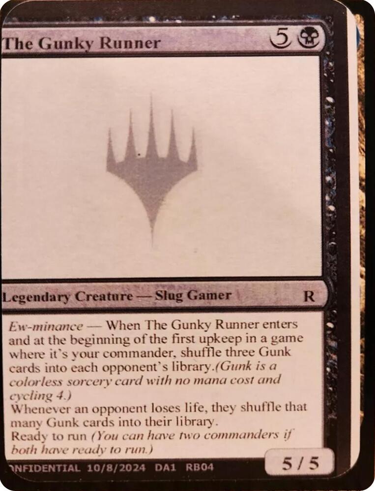 The Gunky Runner  (Un-Known Event Playtest Cards)  | Good Games Adelaide SA