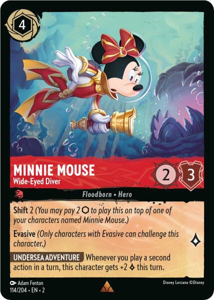 Minnie Mouse Wide Eyed Diver 114/204 (Rise of the Floodborn)  | Good Games Adelaide SA