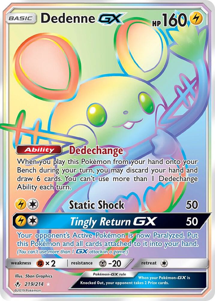 Dedenne GX Secret 219/214 (SM - Unbroken Bonds)  - Holofoil | Good Games Adelaide SA