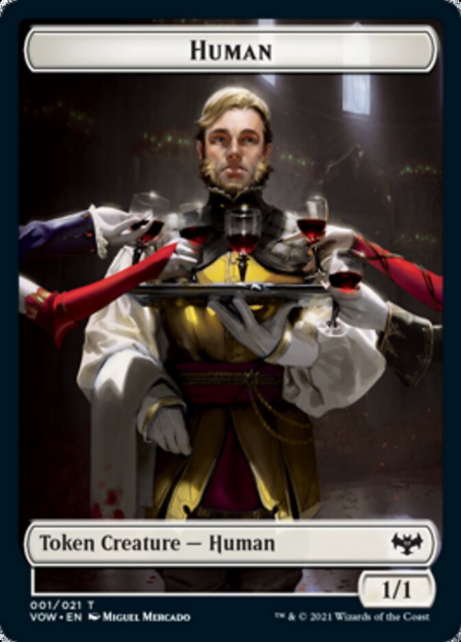 Human (001) // Vampire (007) Double-sided Token [Innistrad: Crimson Vow Tokens] | Good Games Adelaide SA