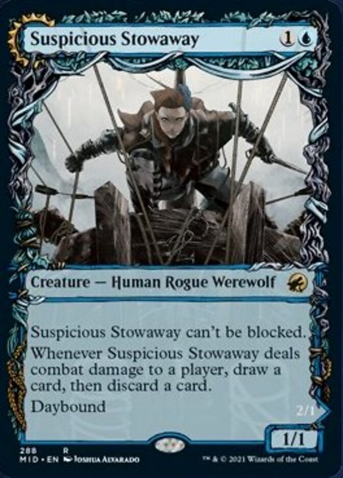 Suspicious Stowaway // Seafaring Werewolf (Showcase Equinox) [Innistrad: Midnight Hunt] | Good Games Adelaide SA