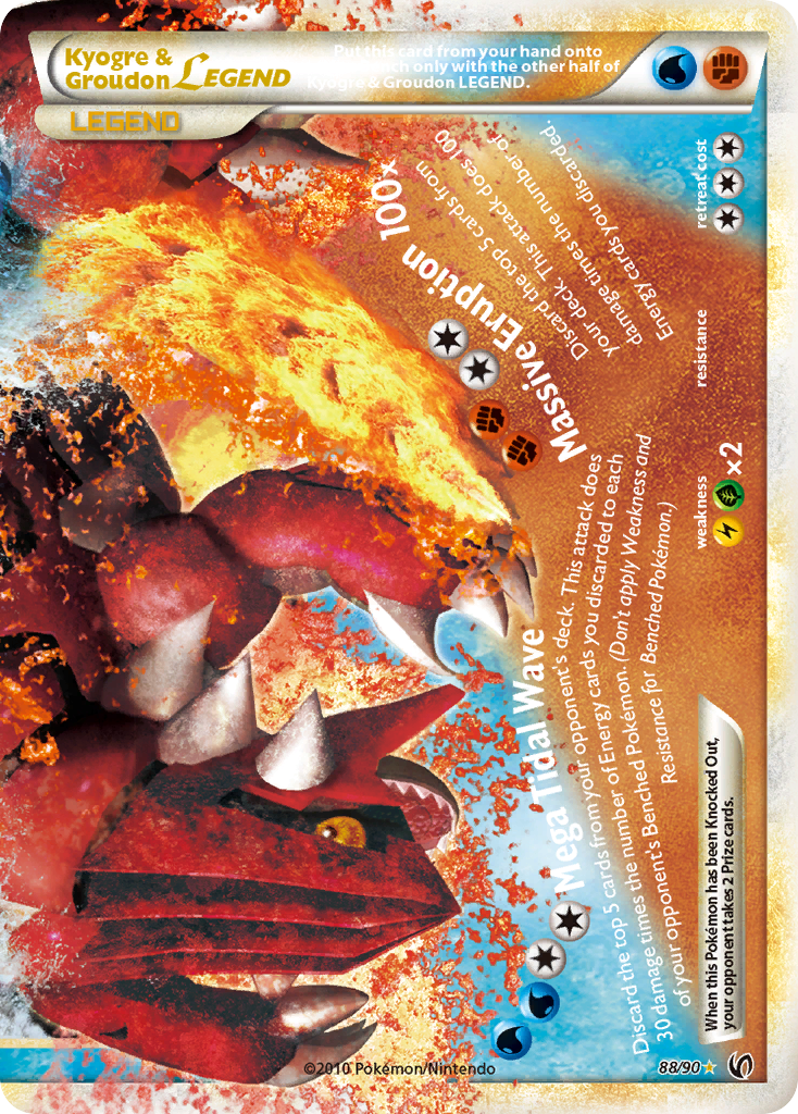 Kyogre & Groudon LEGEND (88/90) [HeartGold & SoulSilver: Undaunted] | Good Games Adelaide SA