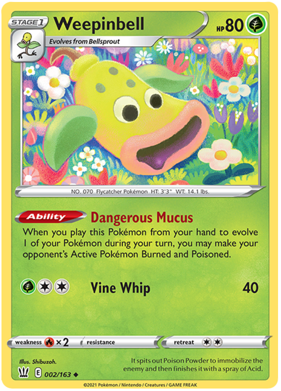 Weepinbell (002/163) [Sword & Shield: Battle Styles] | Good Games Adelaide SA