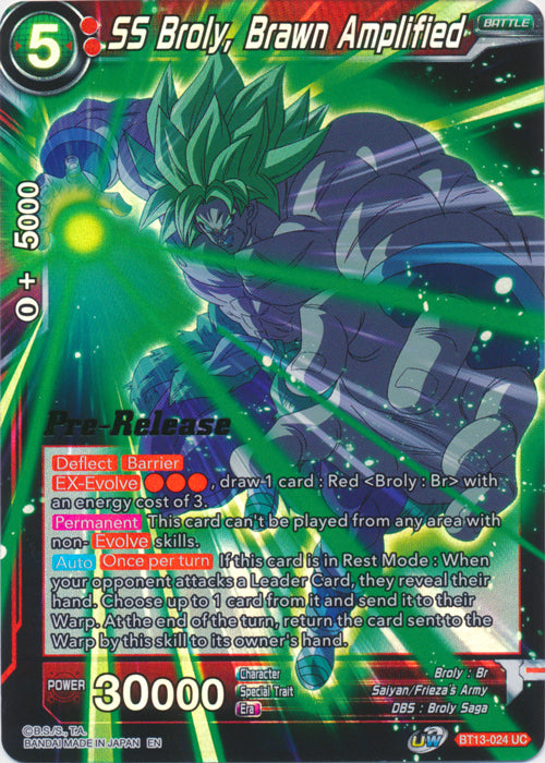 SS Broly, Brawn Amplified (BT13-024) [Supreme Rivalry Prerelease Promos] | Good Games Adelaide SA