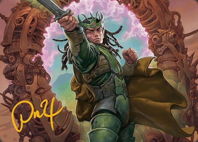 Eladamri Korvecdal Art Card Gold Stamped Signature 9 (Art Series: Modern Horizons 3)  | Good Games Adelaide SA