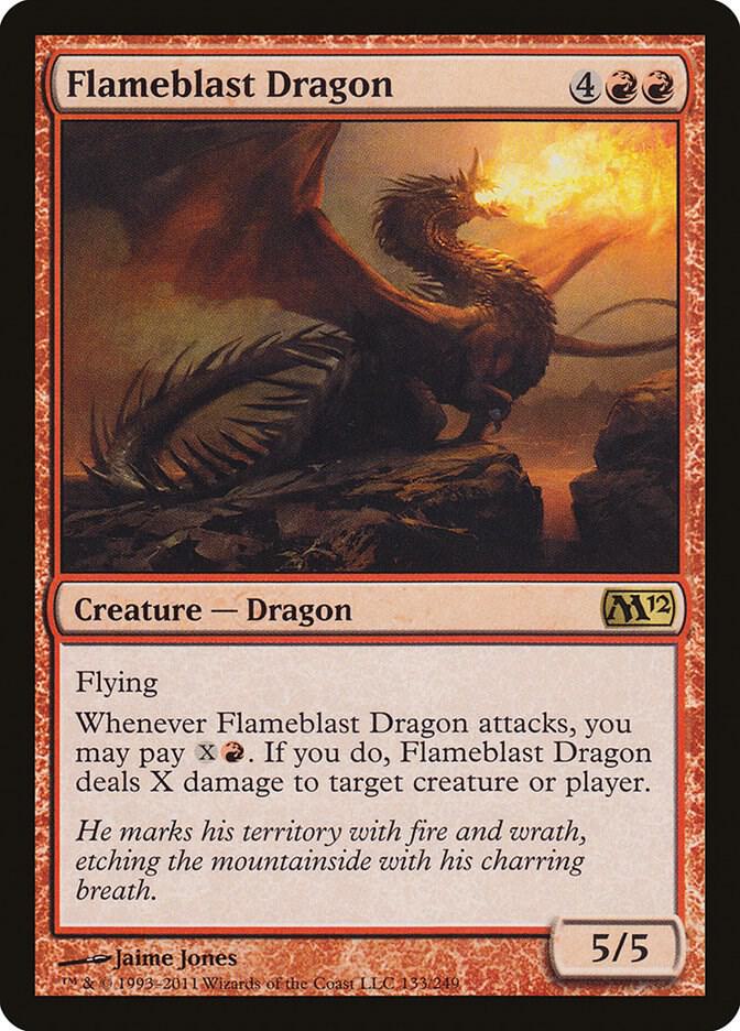 Flameblast Dragon 133 (Magic 2012 (M12))  - Foil | Good Games Adelaide SA