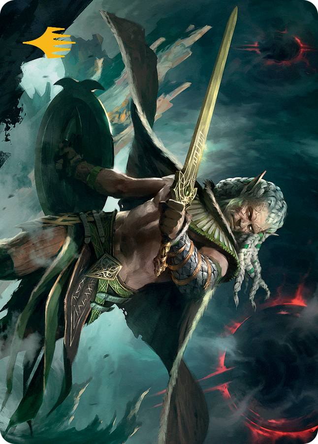 Serpent-Blade Assailant Art Card (40) (Gold-Stamped Signature) [March of the Machine Art Series] | Good Games Adelaide SA