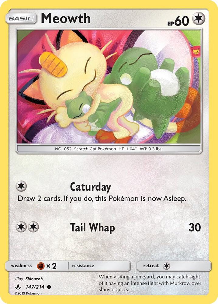 Meowth 147/214 (SM - Unbroken Bonds)  | Good Games Adelaide SA