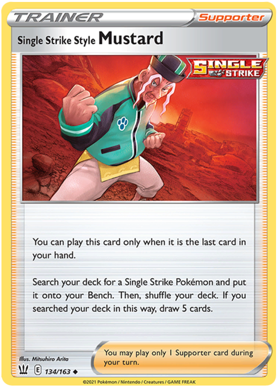 Single Strike Style Mustard (134/163) [Sword & Shield: Battle Styles] | Good Games Adelaide SA