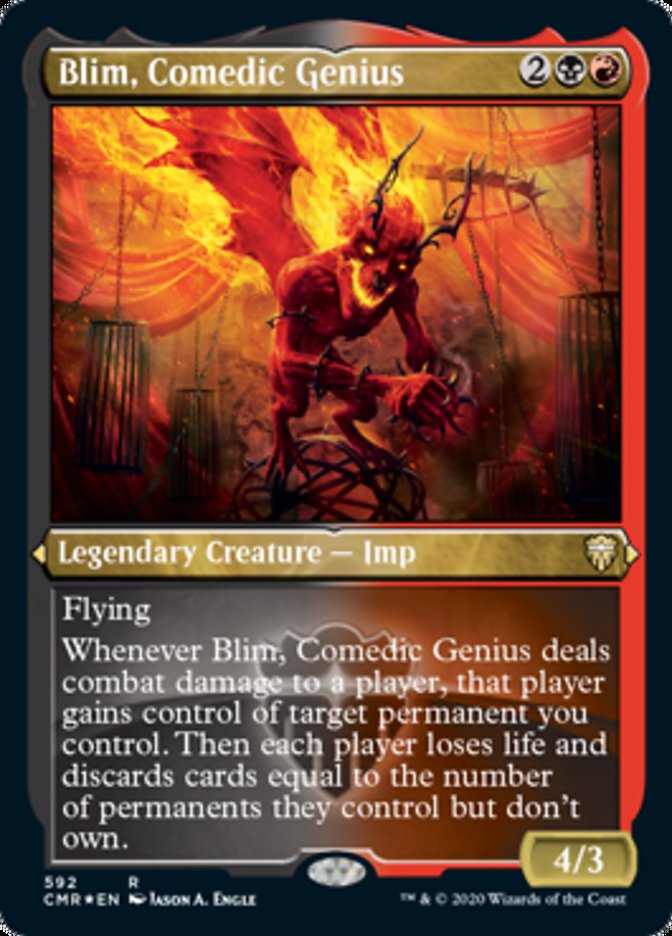 Blim, Comedic Genius (Foil Etched) [Commander Legends] | Good Games Adelaide SA