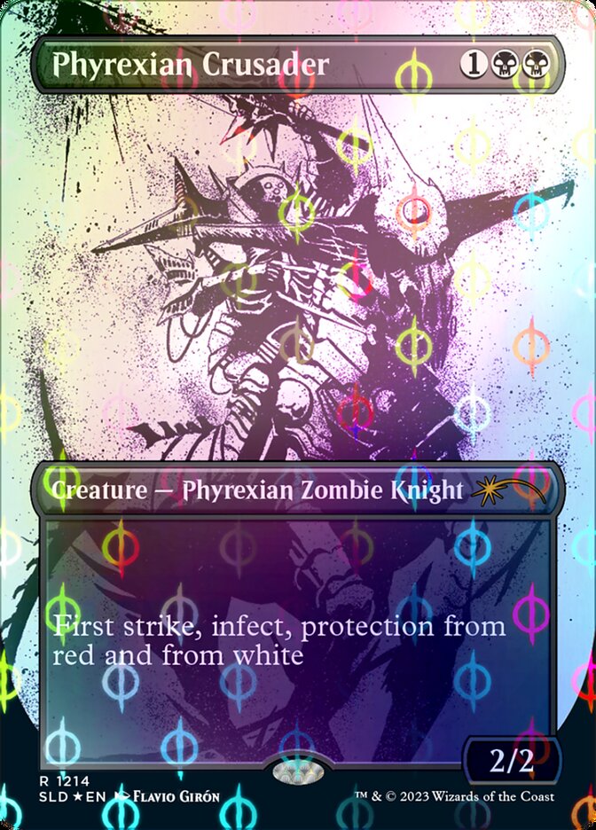Phyrexian Crusader (Borderless Ichor Step-and-Compleat Foil) [Secret Lair Drop Series] | Good Games Adelaide SA