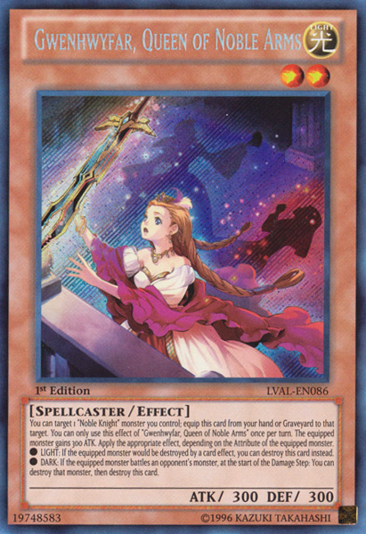 Gwenhwyfar, Queen of Noble Arms [LVAL-EN086] Secret Rare | Good Games Adelaide SA