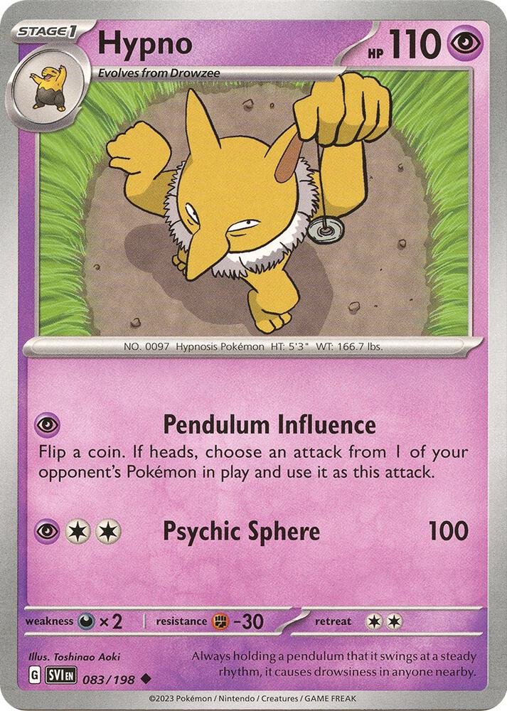 Hypno 083/198 (SV01: Scarlet & Violet Base Set)  | Good Games Adelaide SA