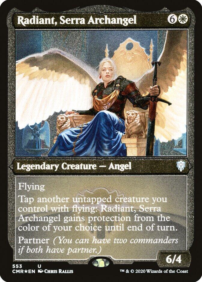 Radiant Serra Archangel Foil Etched 553 (Commander Legends)  - Foil | Good Games Adelaide SA