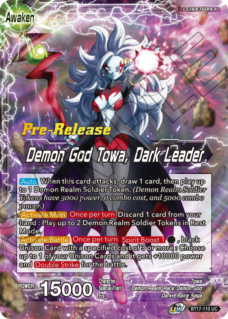 Towa // Demon God Towa, Dark Leader (BT17-110) [Ultimate Squad Prerelease Promos] | Good Games Adelaide SA