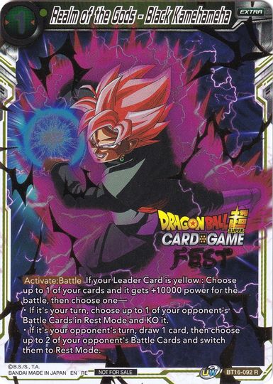 Realm of the Gods - Black Kamehameha (Card Game Fest 2022) (BT16-092) [Tournament Promotion Cards] | Good Games Adelaide SA