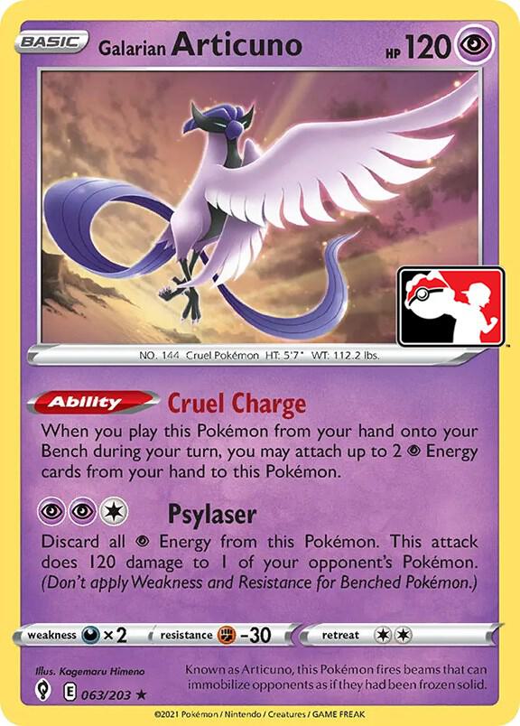 Galarian Articuno Series 1/2 063/203 (Prize Pack Series Cards)  | Good Games Adelaide SA