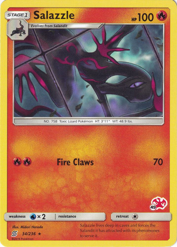 Salazzle 34 236 49 Charizard Stamped 034/236 (Battle Academy)  | Good Games Adelaide SA