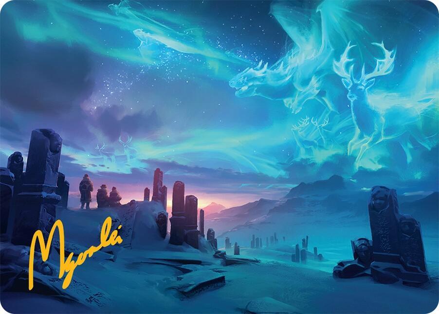 Auroral Procession Art Card 20 54 Gold Stamped Signature 20 (Art Series: Tarkir: Dragonstorm)  | Good Games Adelaide SA
