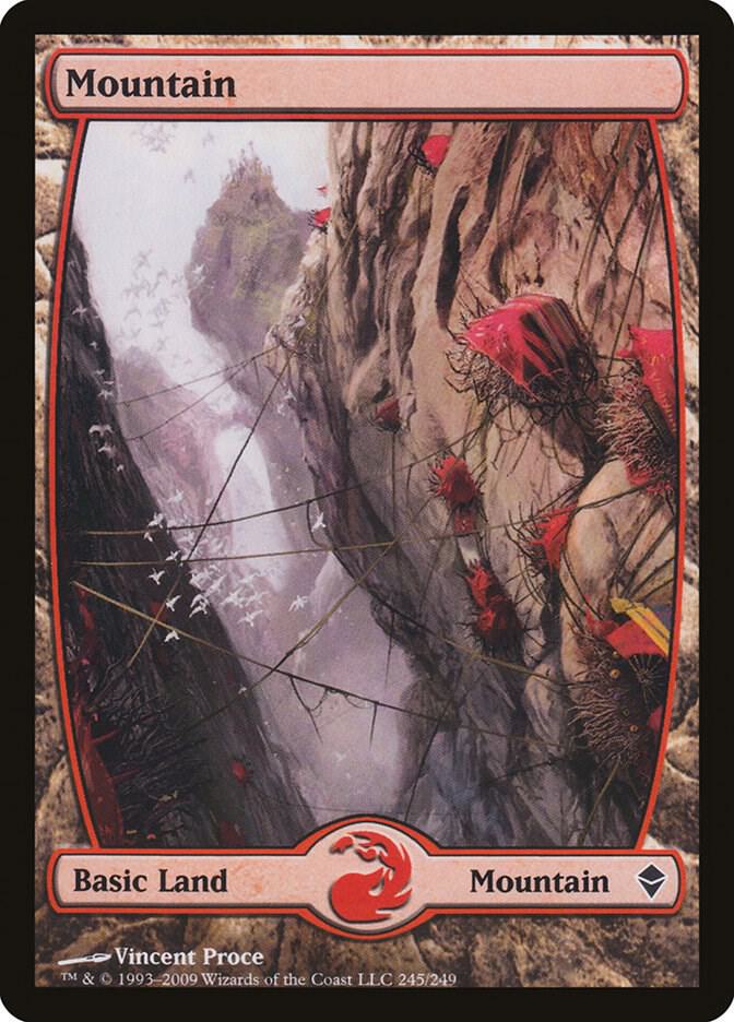 Mountain 245 (Zendikar)  - Full Art Foil | Good Games Adelaide SA