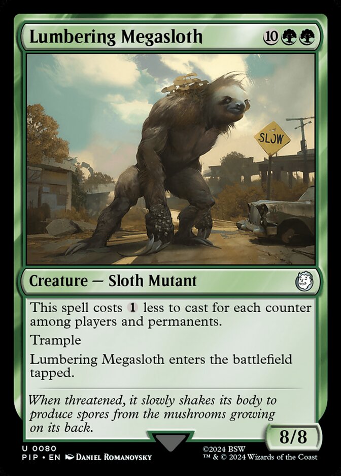 Lumbering Megasloth 80 (Universes Beyond: Fallout)  - Foil | Good Games Adelaide SA