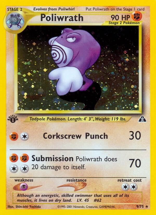 Poliwrath 09/75 (Neo Discovery)  - 1st Edition Holofoil | Good Games Adelaide SA