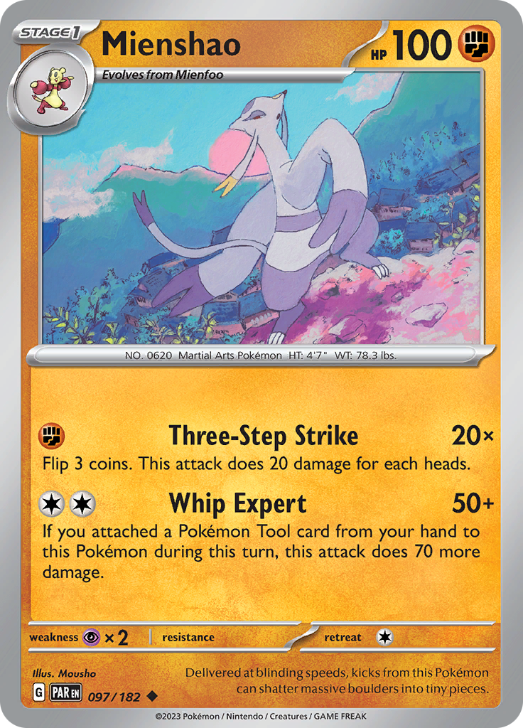 Mienshao (097/182) [Scarlet & Violet: Paradox Rift] | Good Games Adelaide SA