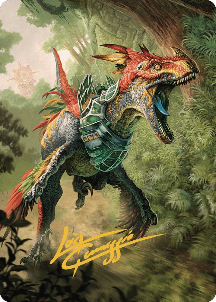 Dinosaur Token Art Card Gold Stamped Signature 67 (Art Series: The Lost Caverns of Ixalan)  | Good Games Adelaide SA