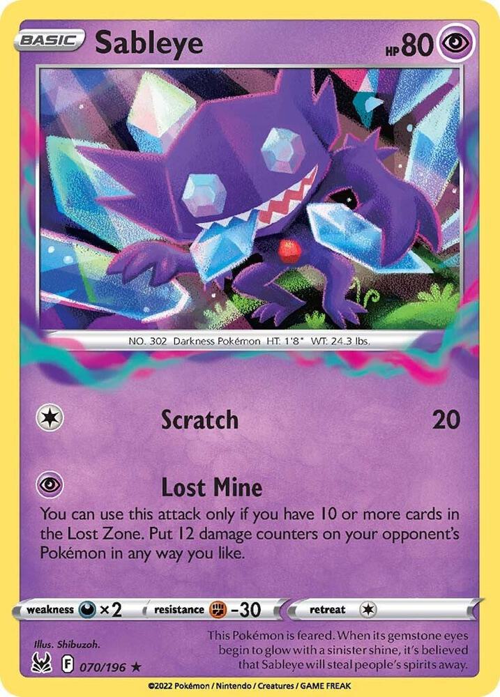 Sableye 070/196 (SWSH11: Lost Origin)  - Holofoil | Good Games Adelaide SA