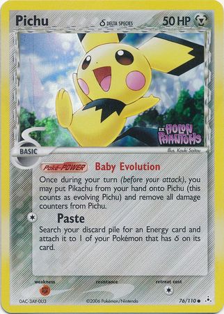 Pichu (76/110) (Delta Species) (Stamped) [EX: Holon Phantoms] | Good Games Adelaide SA