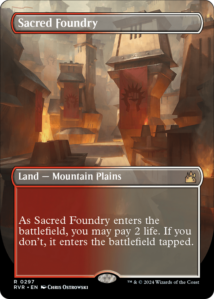 Sacred Foundry (Borderless) [Ravnica Remastered] | Good Games Adelaide SA