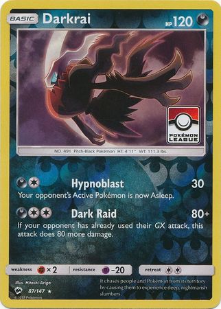 Darkrai (87/147) (League Promo) [Sun & Moon: Burning Shadows] | Good Games Adelaide SA
