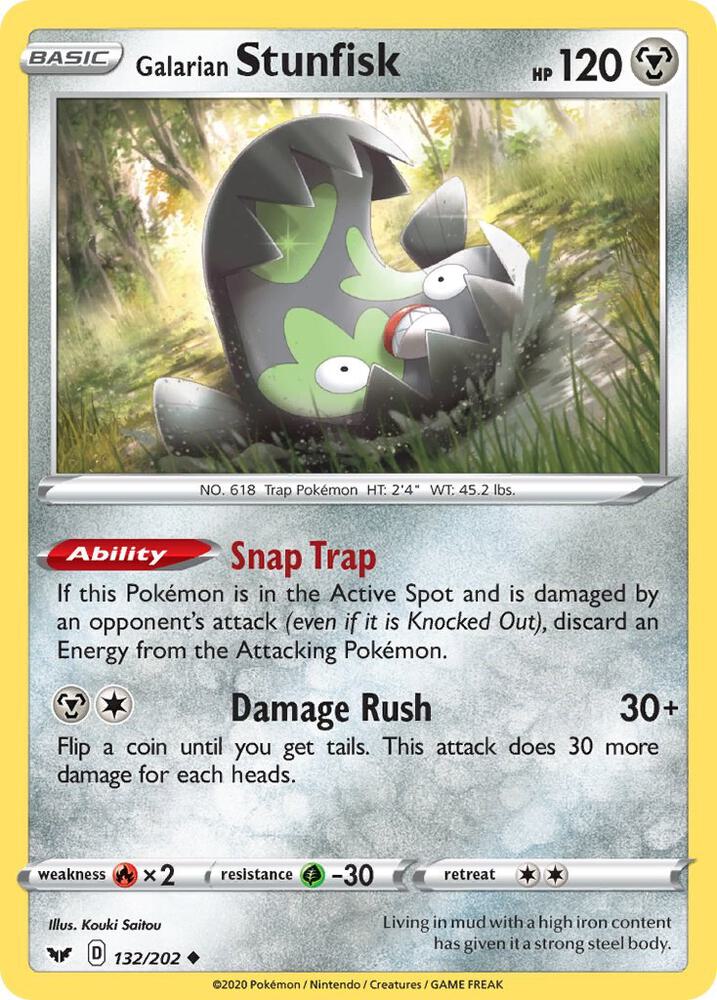 Galarian Stunfisk 132/202 (SWSH01: Sword & Shield Base Set)  | Good Games Adelaide SA
