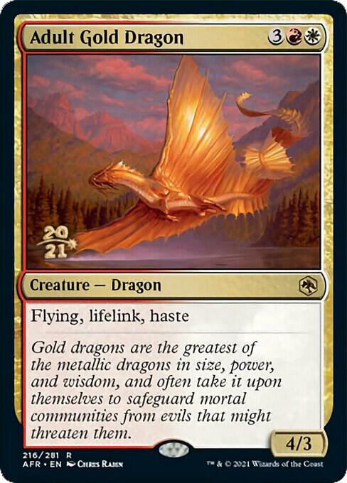 Adult Gold Dragon 216 (Prerelease Cards)  - PreRelease Foil | Good Games Adelaide SA