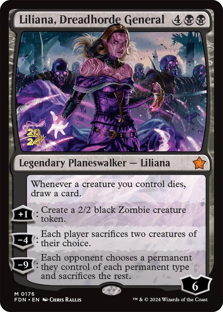 Liliana Dreadhorde General FDN 176 (Prerelease Cards)  - Foil | Good Games Adelaide SA