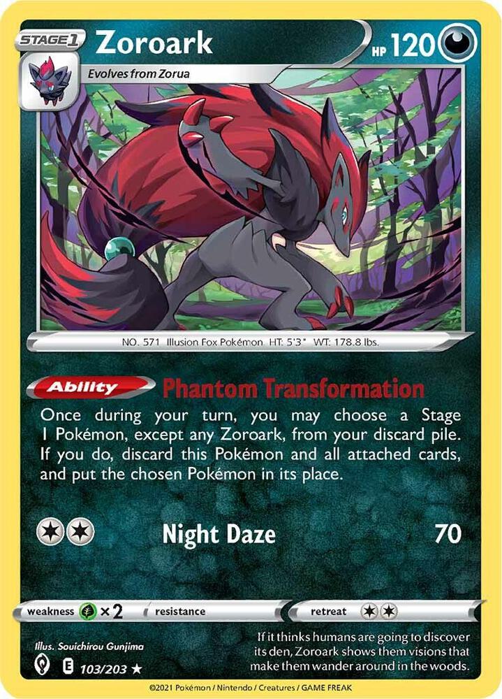 Zoroark 103/203 (SWSH07: Evolving Skies)  - Holofoil | Good Games Adelaide SA