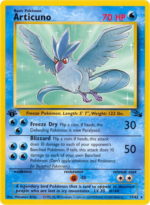Articuno 17 17/62 (Fossil)  - 1st Edition | Good Games Adelaide SA