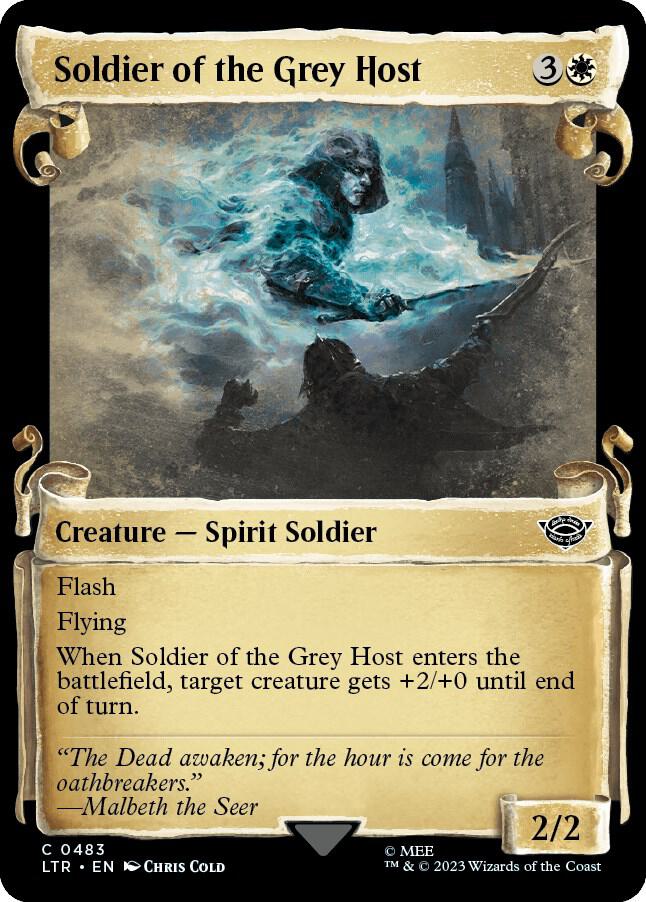 Soldier of the Grey Host 483 (Universes Beyond: The Lord of the Rings: Tales of Middle-earth)  - Showcase Scroll Foil | Good Games Adelaide SA